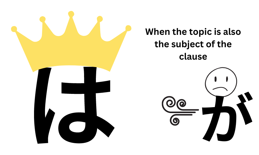 Illustrates how は is used over が when the word is both the topic and the subject