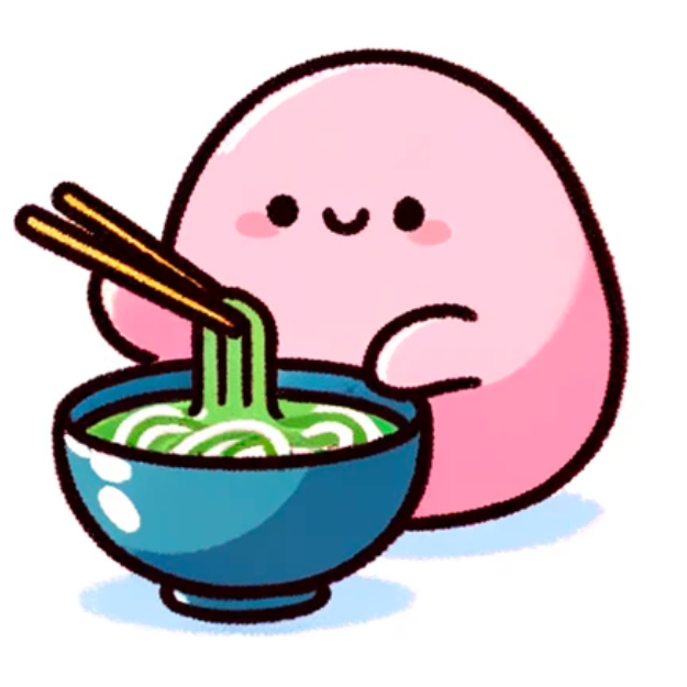 Japanese theme blob eating ramen