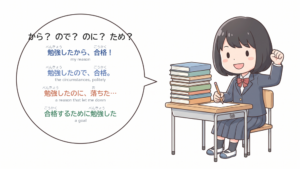 から, ので, のに and ため: four ways to say because in Japanese